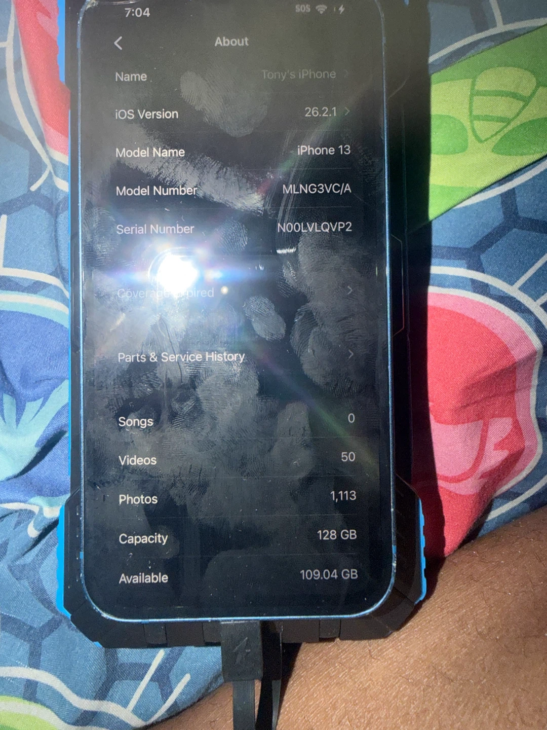 Blue iPhone 13 128GB-cracked - photo 5