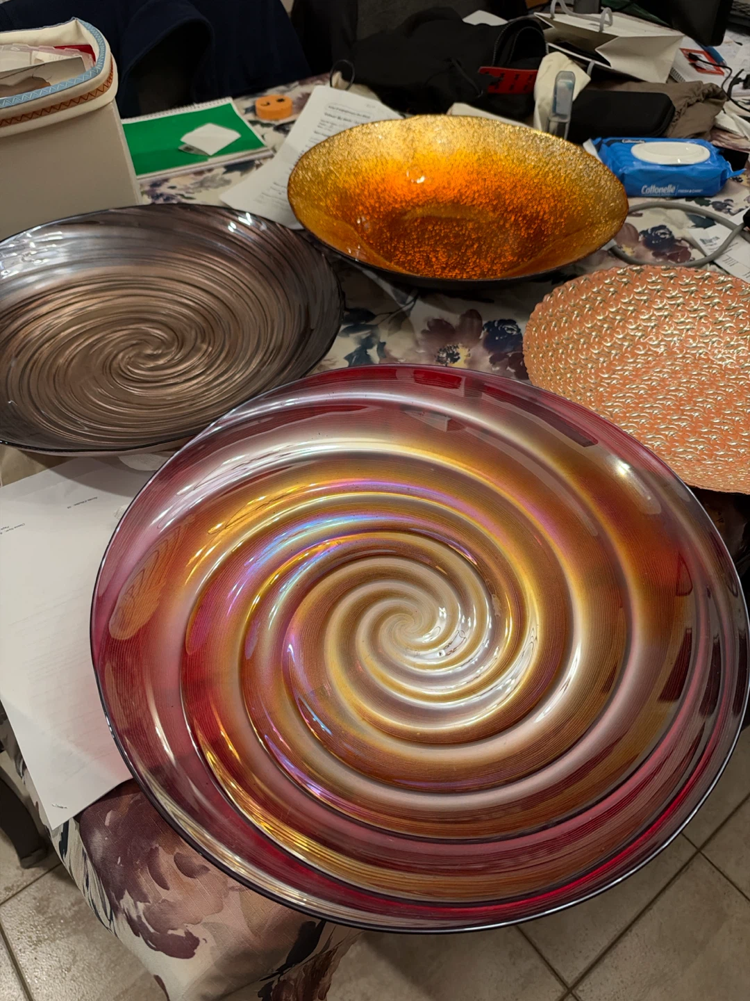 Set of 4 Decorative Glass Bowls