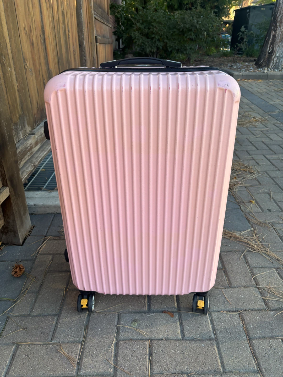 Large Check In  Pink Hardshell Spinner Suitcase