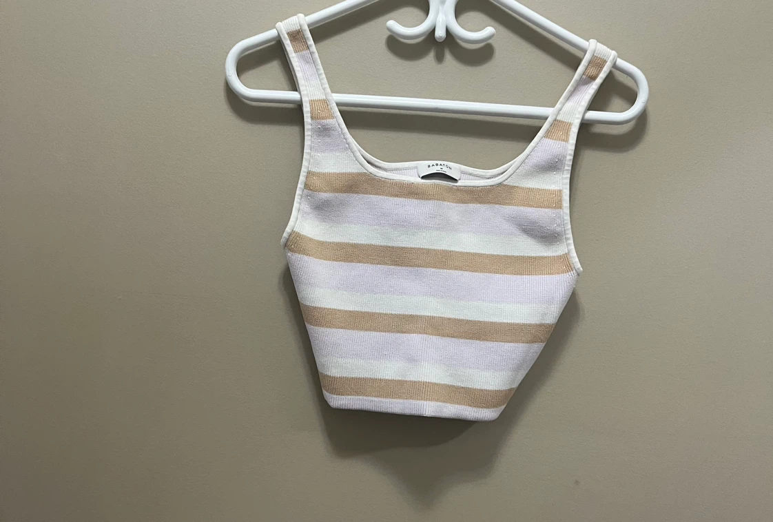 Babaton Striped Knit Tank Top