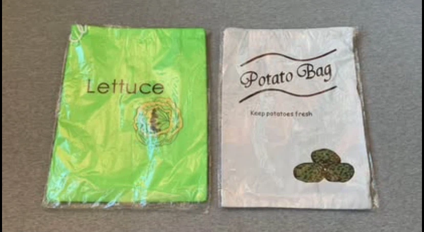 Two Brand New Lettuce and Potato Fresh-Keeping Bags