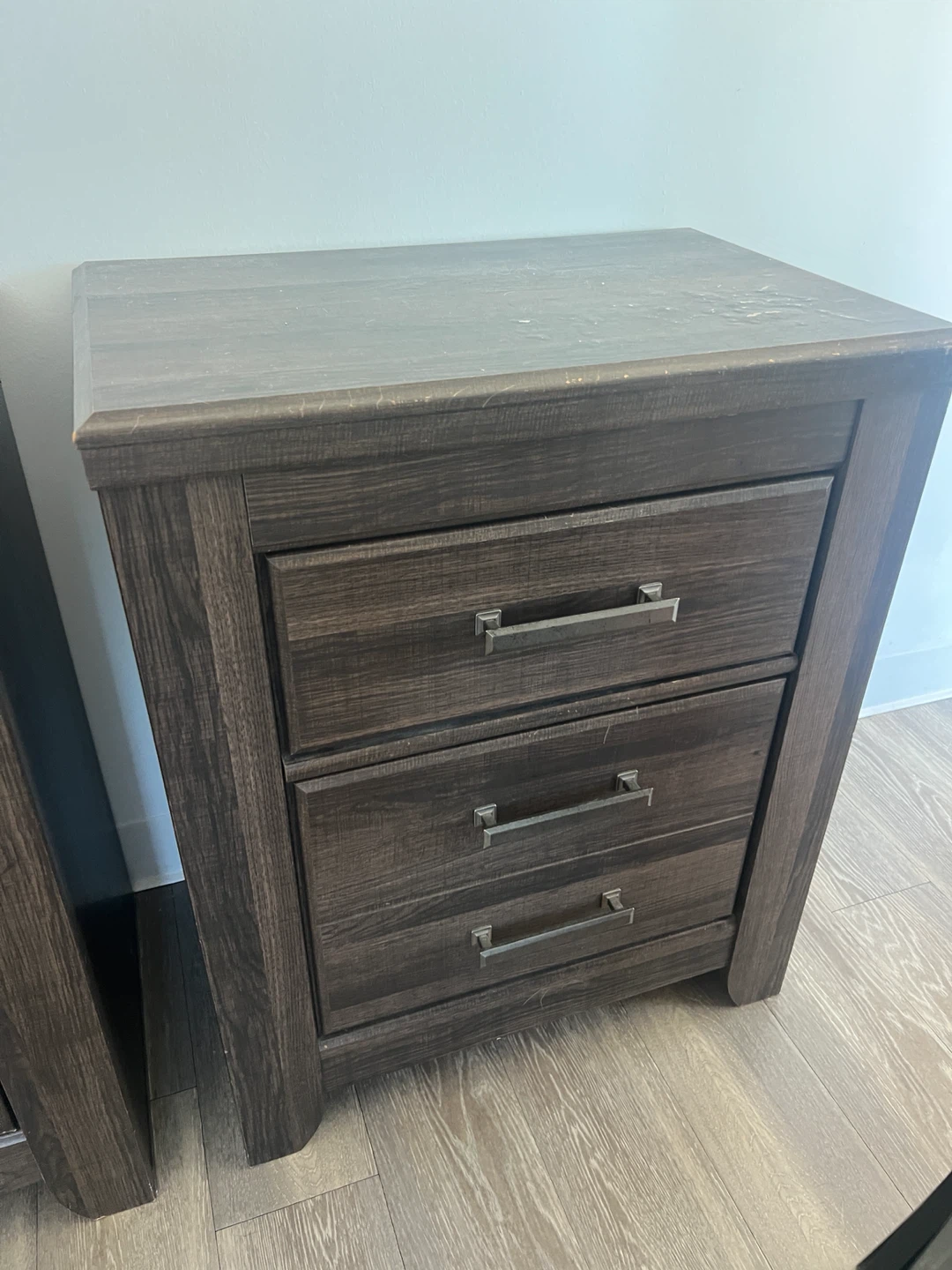 Two Dark Wood Nightstands - photo 3