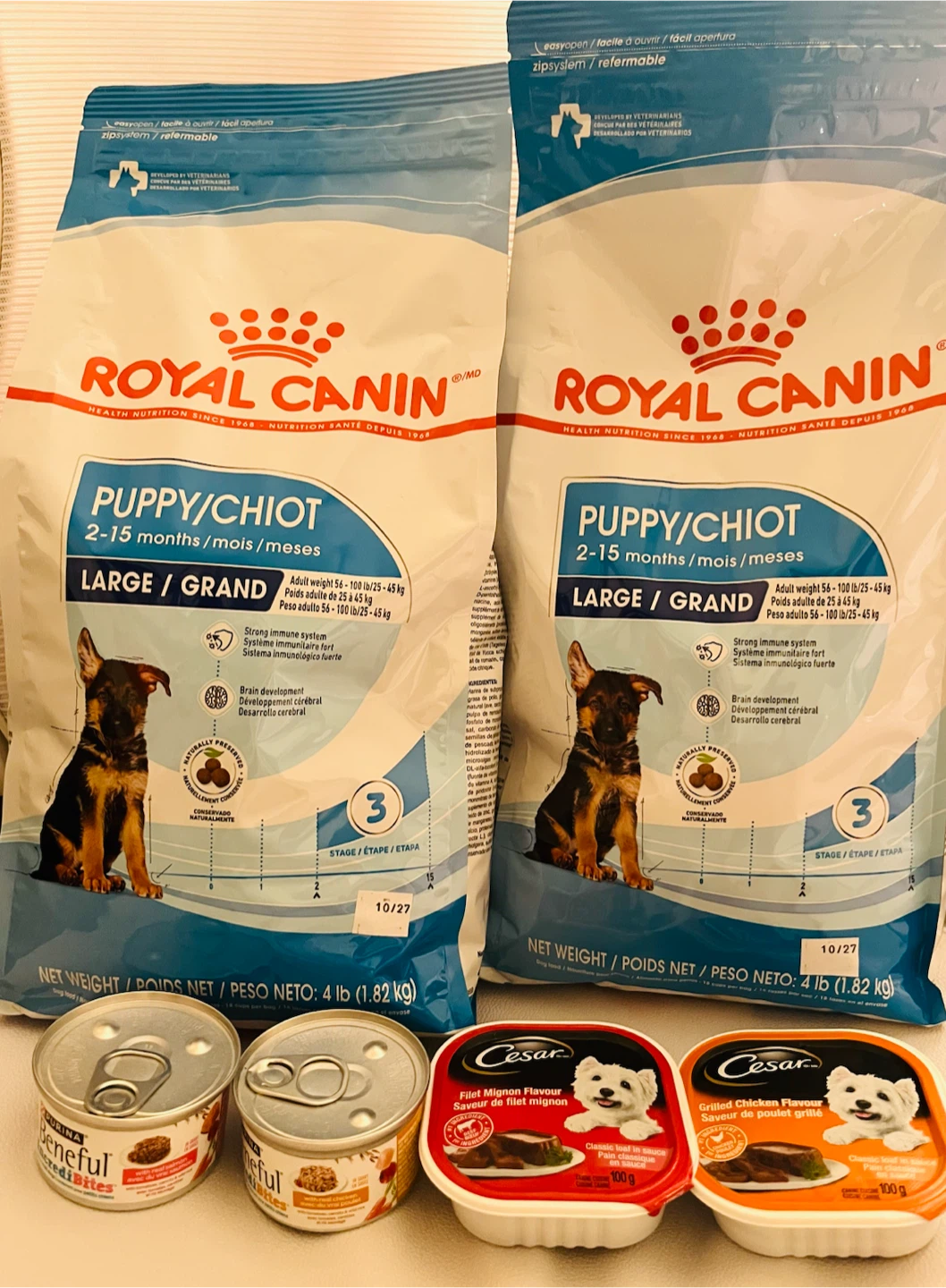 All together $40 .Royal canin puppy food