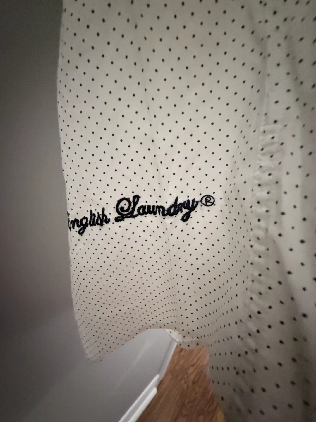 English Laundry Men's Polka Dot Dress Shirt+Contrast Cuffs - L - photo 3