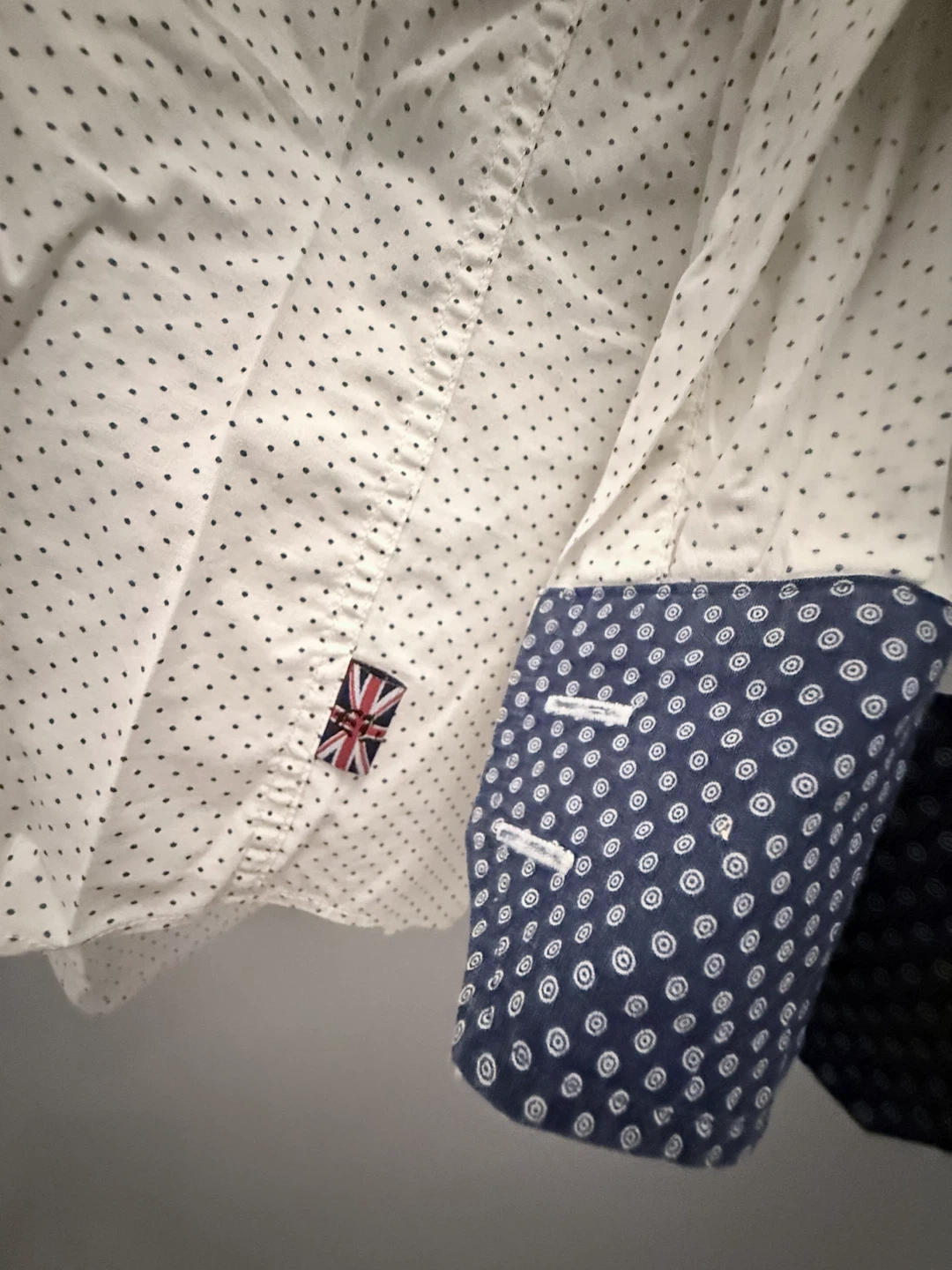 English Laundry Men's Polka Dot Dress Shirt+Contrast Cuffs - L - photo 4