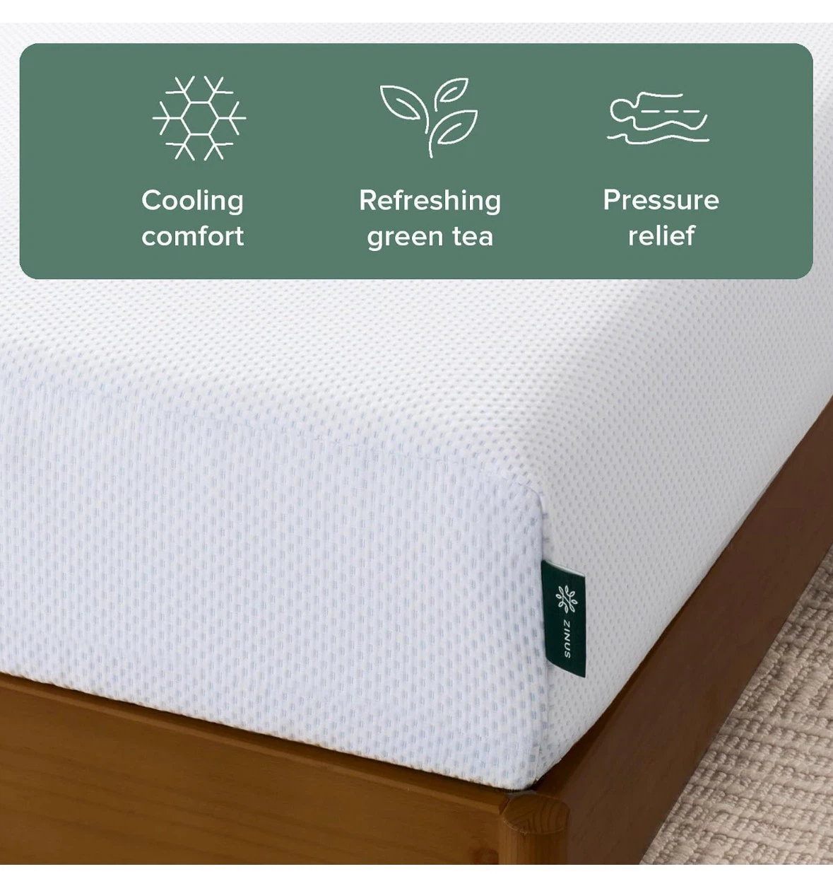 Zinus Queen Size Green Tea Memory Foam Mattress