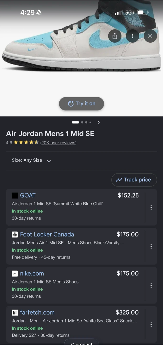 JORDAN 1 mid SE  Summit White/ Blue Chill - photo 2