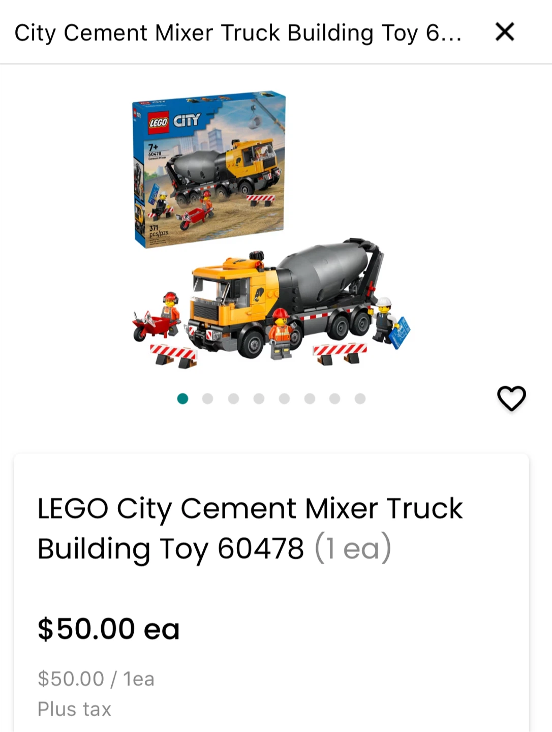 LEGO City Cement Mixer Truck Building Toy 60478 (firm price) - photo 2
