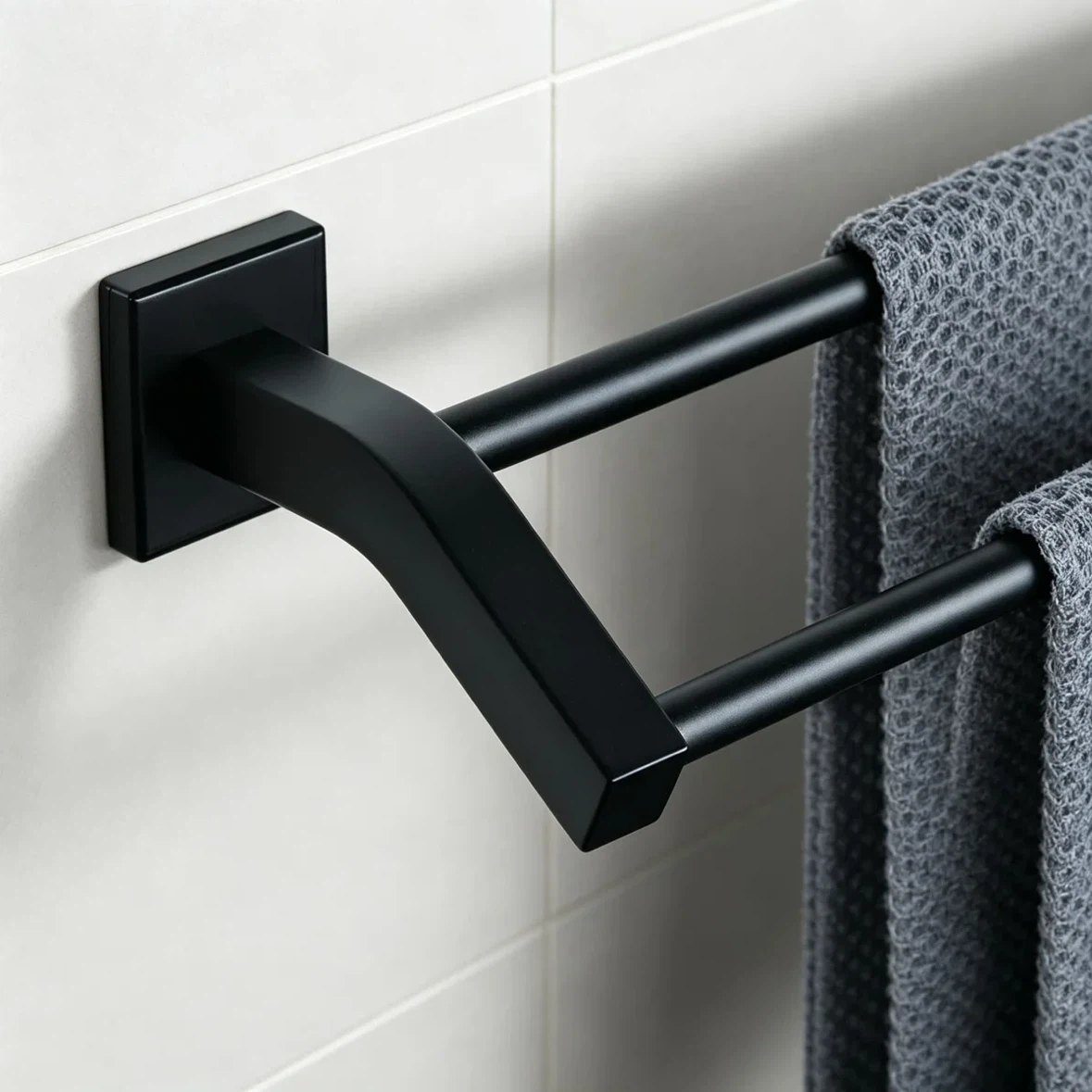 Double Towel Bar, Matte Black, 24” Towel Rack for Bathroom NEW - photo 3