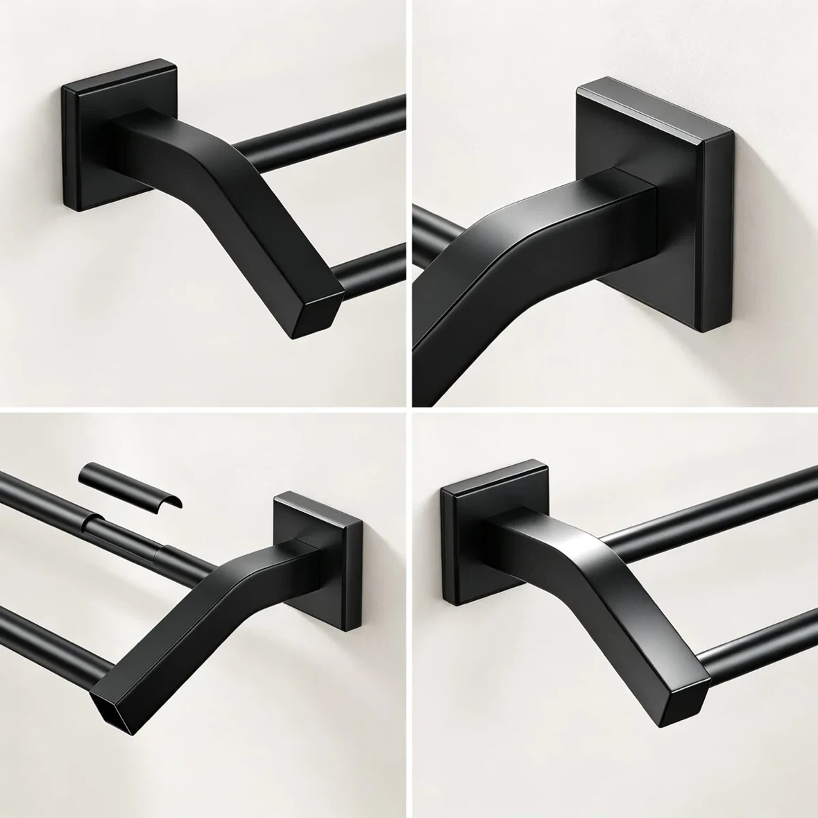 Double Towel Bar, Matte Black, 24” Towel Rack for Bathroom NEW - photo 5