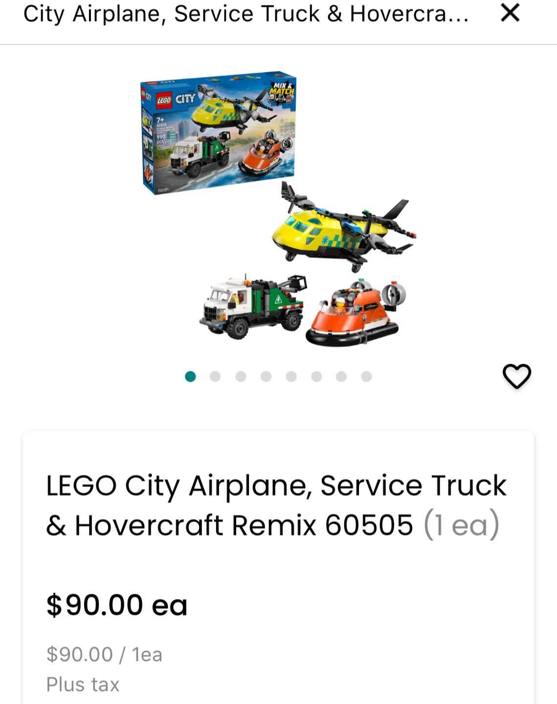 LEGO City Airplane, Service Truck & Hovercraft Remix 60505 - photo 2