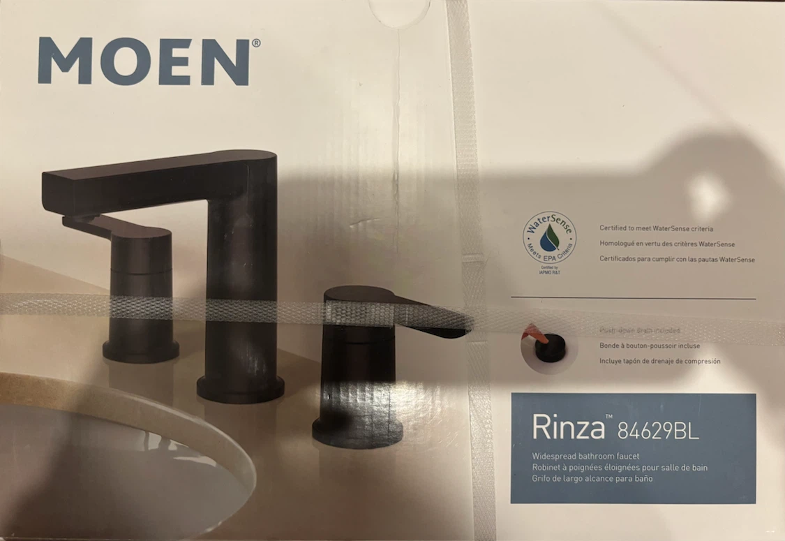 Moen Rinza Matte Black Bathroom Faucet – Model 84629BL