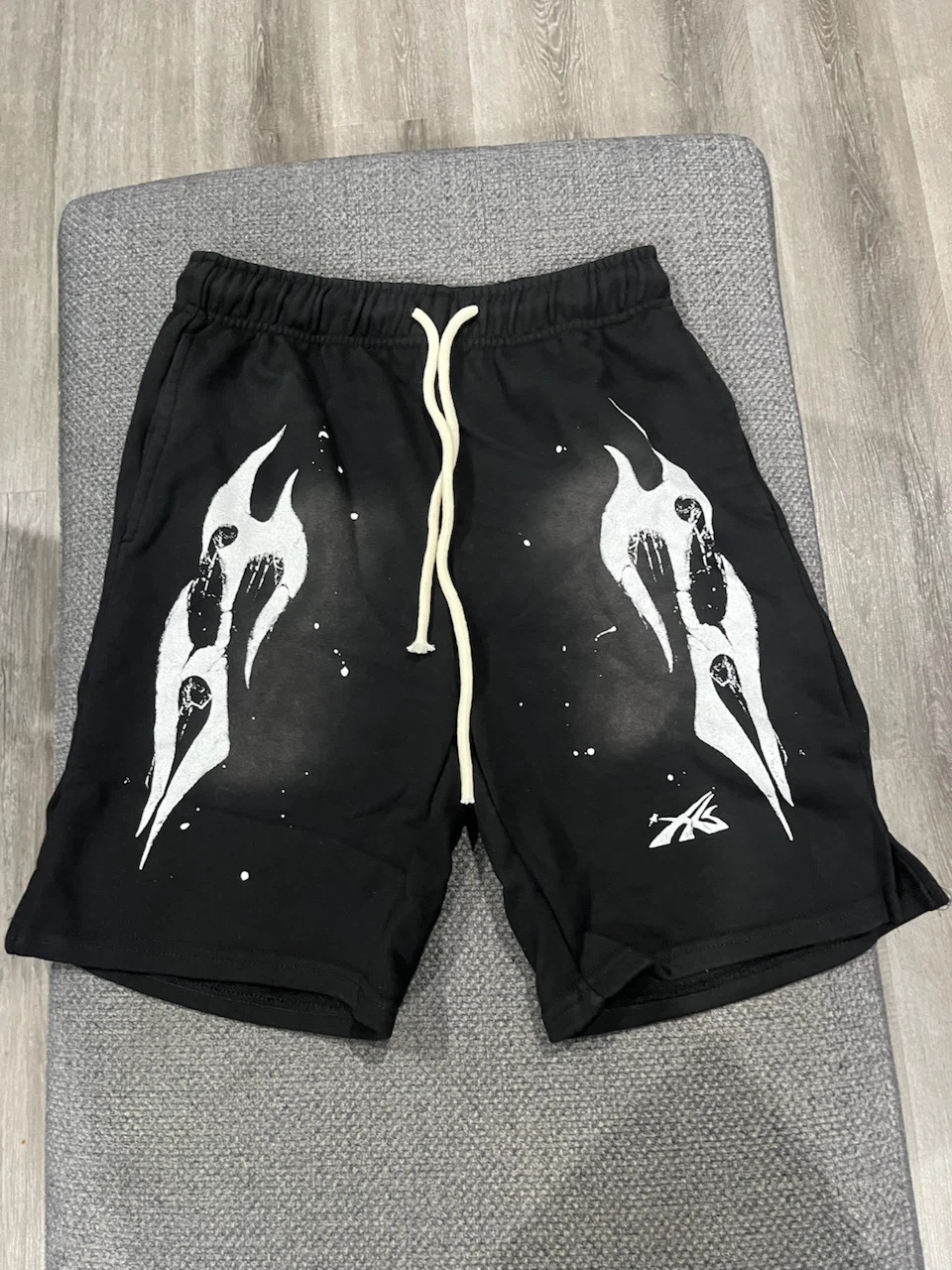 Hellstar Black Graphic Shorts