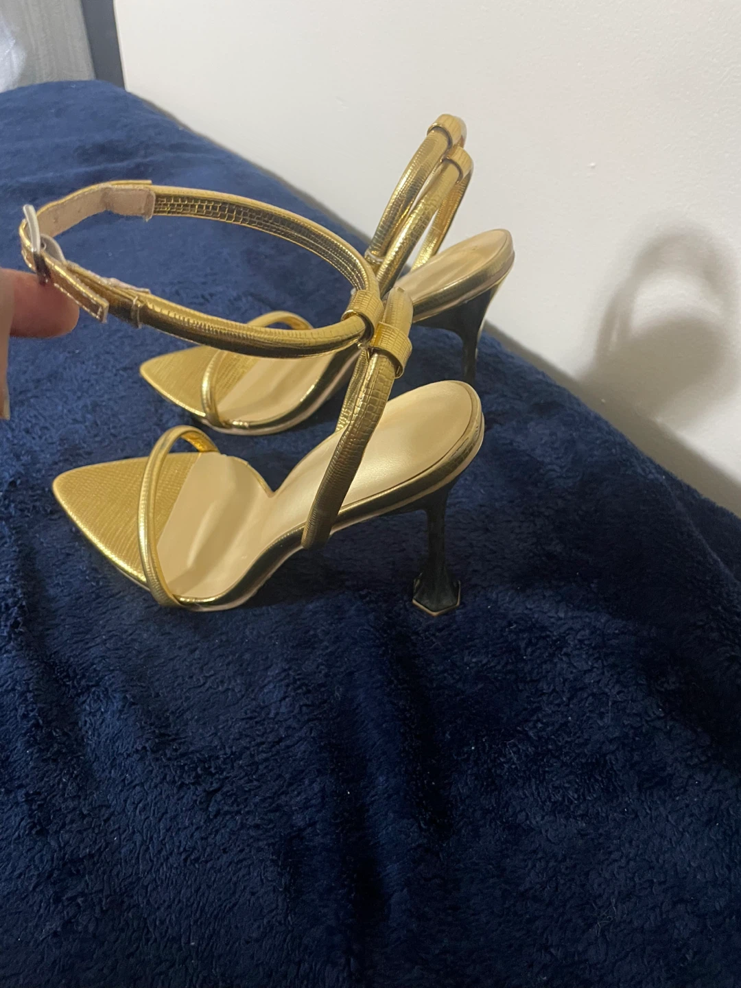 Gold Strappy High Heels