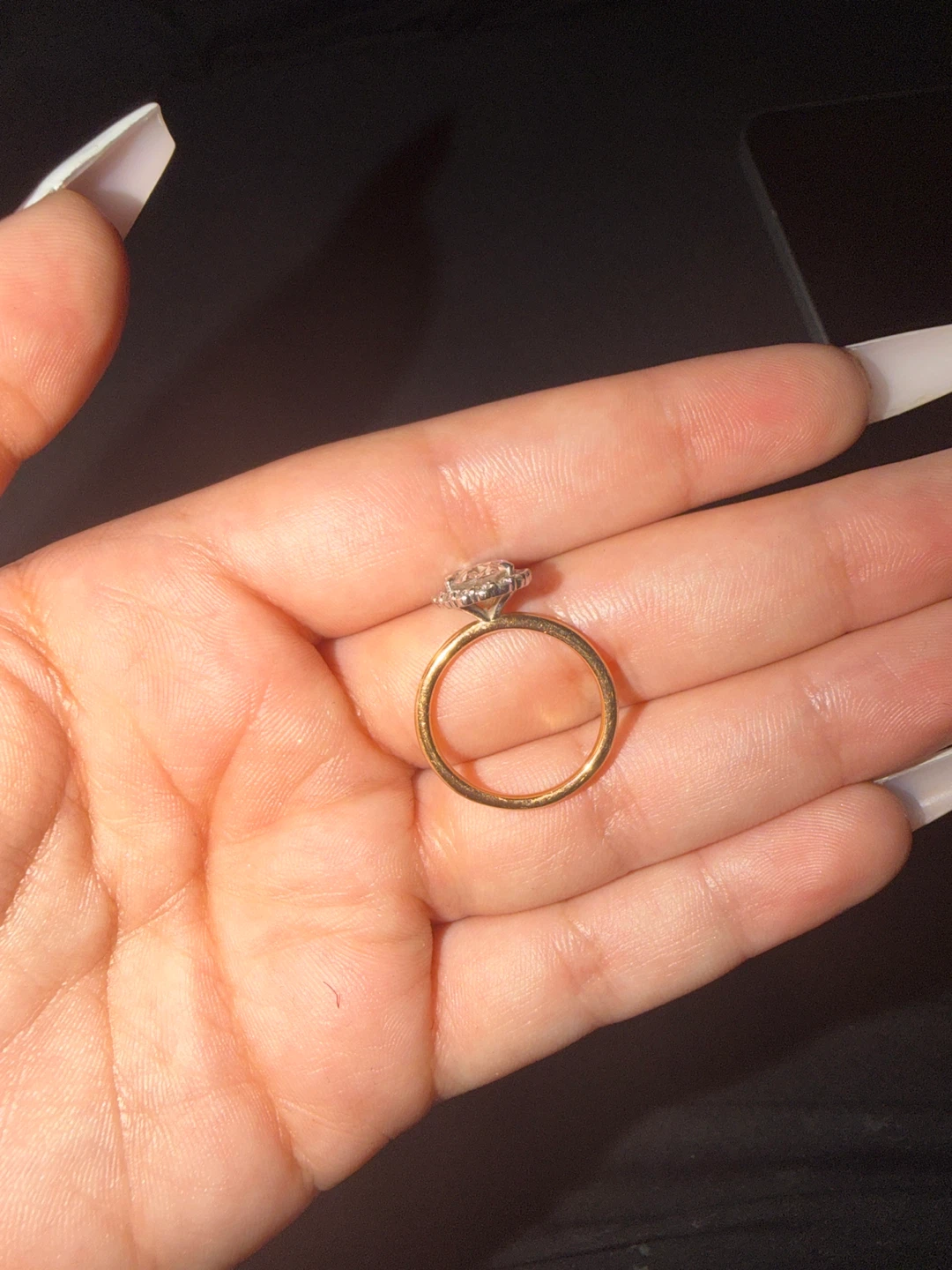 Oval Micheal hill diamond gold Engagement Ring