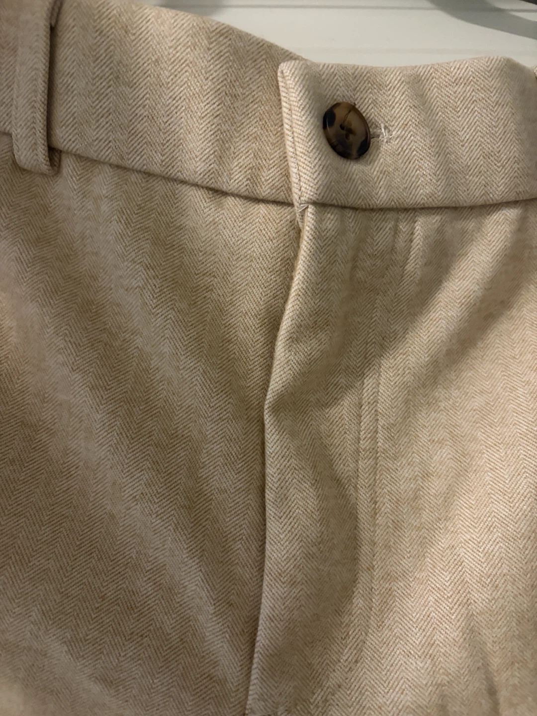 Beige Herringbone Pants - photo 3