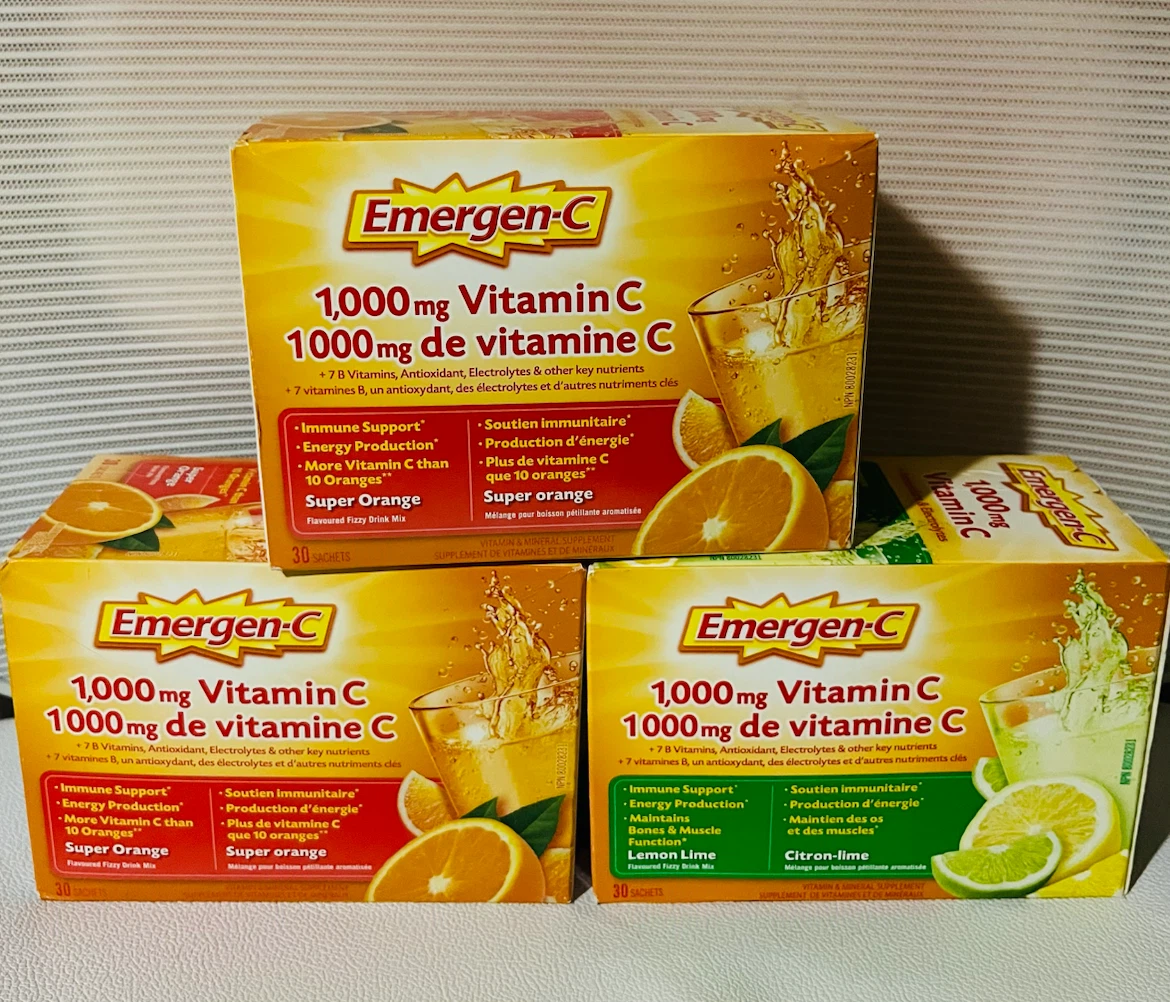 all 3 Boxes of Emergen-C Vitamin C Drink Mix
