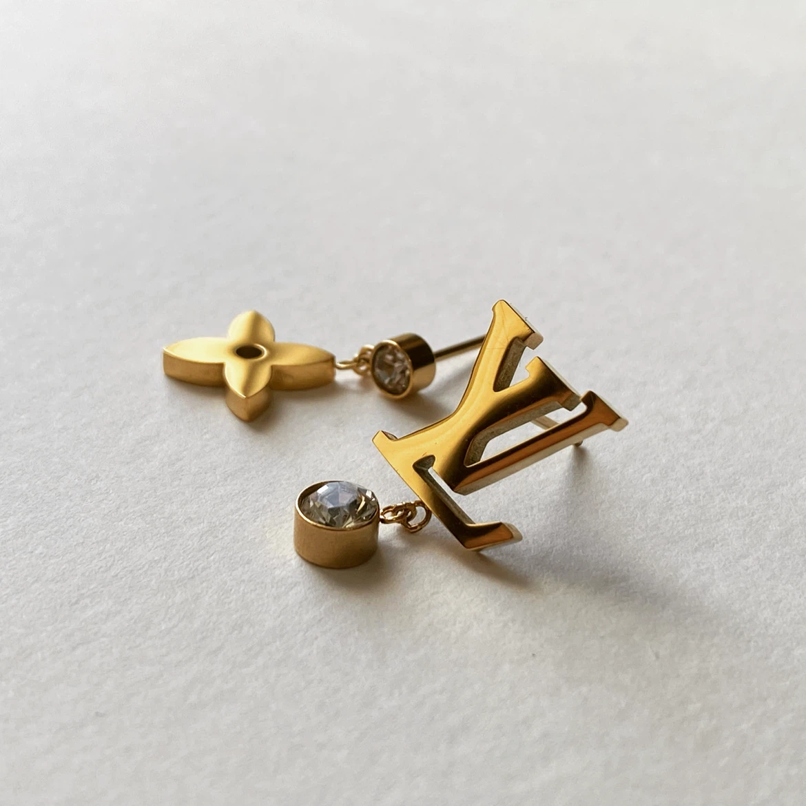 Gold-Tone Logo Stud Earrings