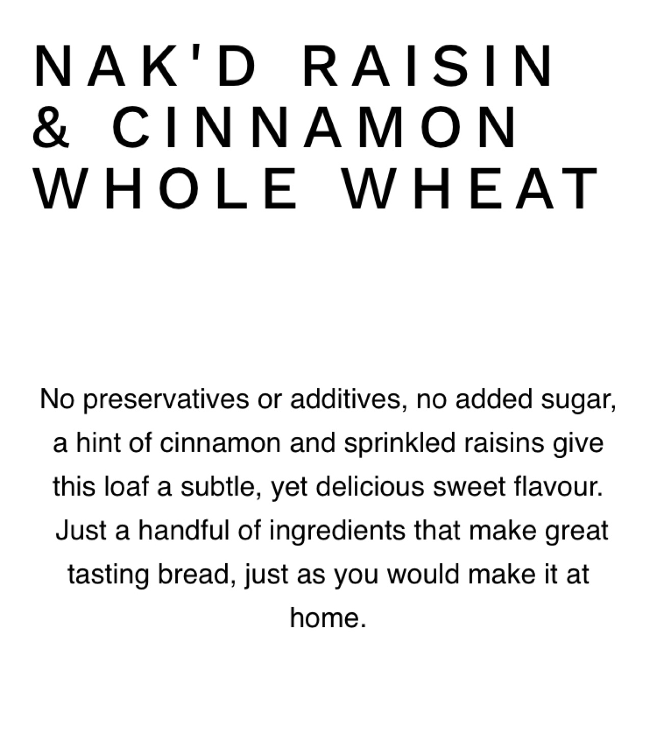 Sealed New Bread Loaf: “Nak’d” Cinnamon Raisin - photo 3