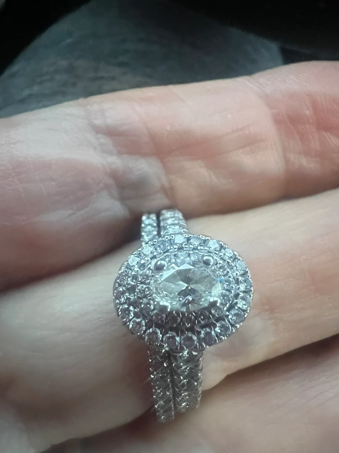 14KT Vera Wang Diamond Halo Ring Set - photo 2