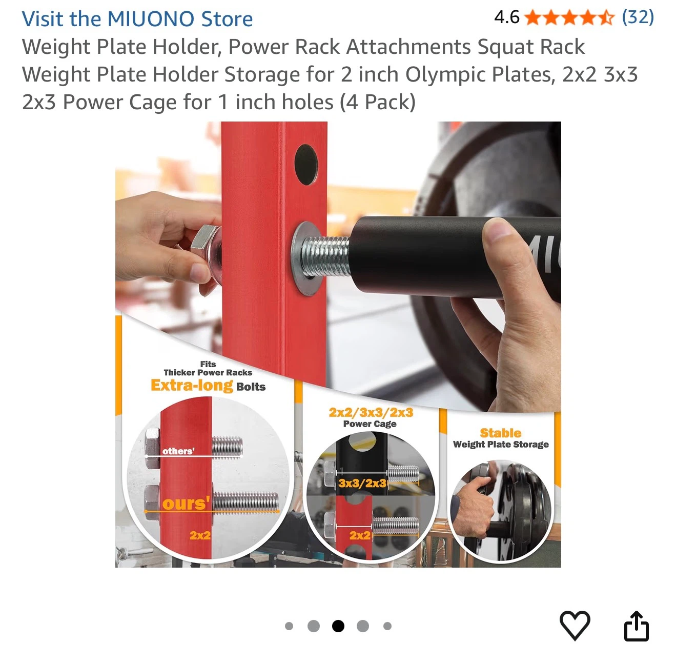 MIUONO Weight Plate Holder & Triceps Rope Cable Attachment - photo 3