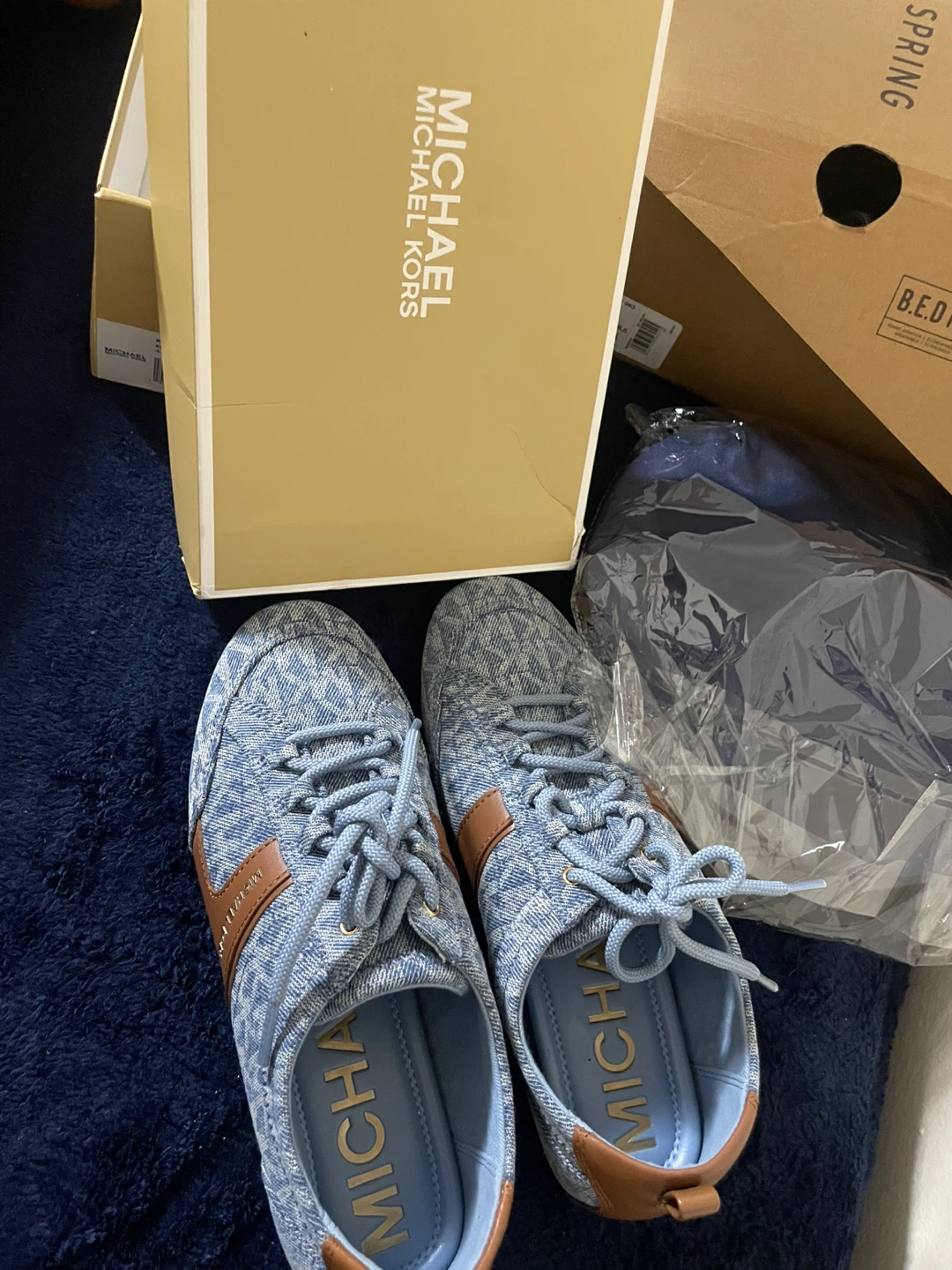 Michael Kors Keely Trainer Espadrille Blue/Brown Size 7M - photo 2