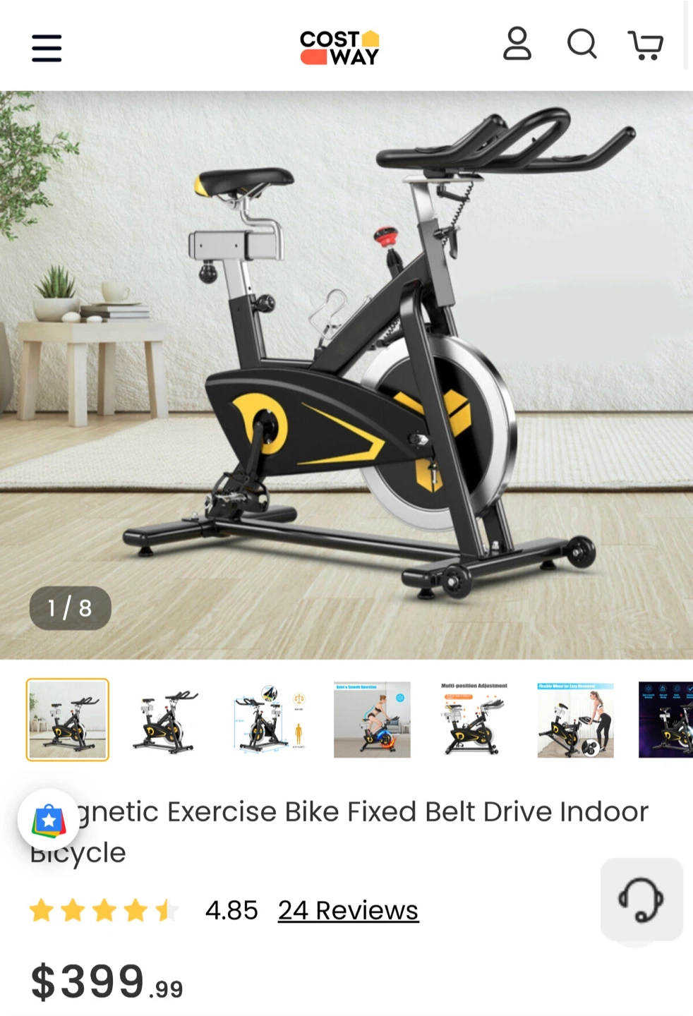 Costway Magnetic Exercise Bike - photo 2