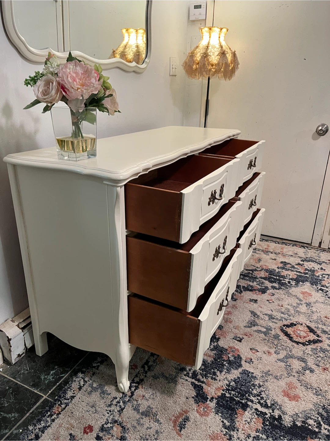Vintage French Style 6-Drawer Dresser w/Mirror - Delivery Extra - photo 3