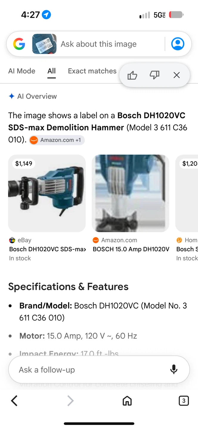 Bosch DH1020VC SDS-max Demolition Hammer - photo 4