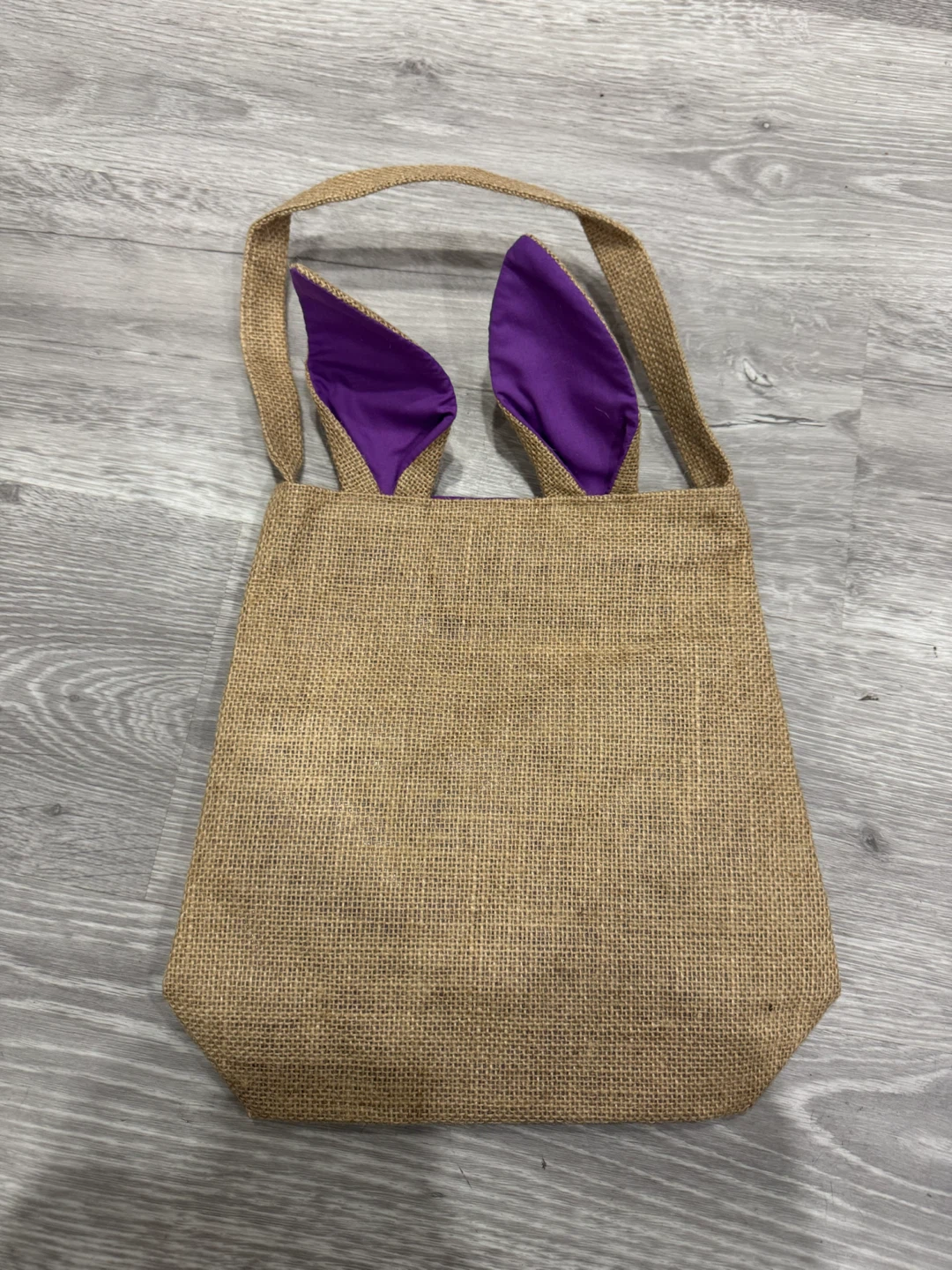 Burlap Bunny Ear Easter Tote Bag