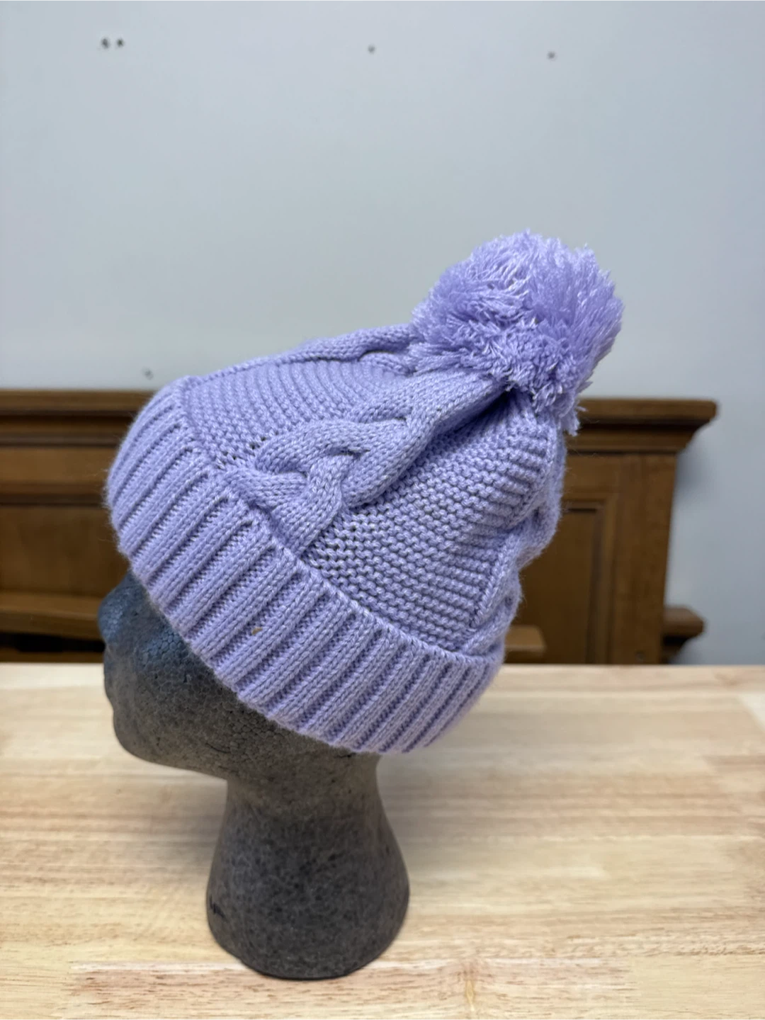 Light Purple Knit Pom Pom Beanie - photo 2