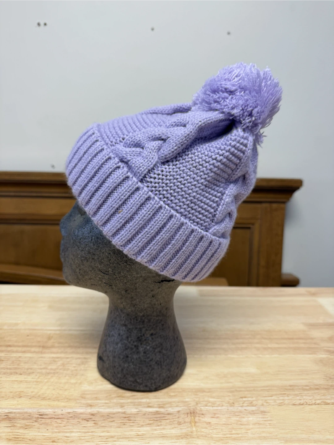 Light Purple Knit Pom Pom Beanie - photo 3