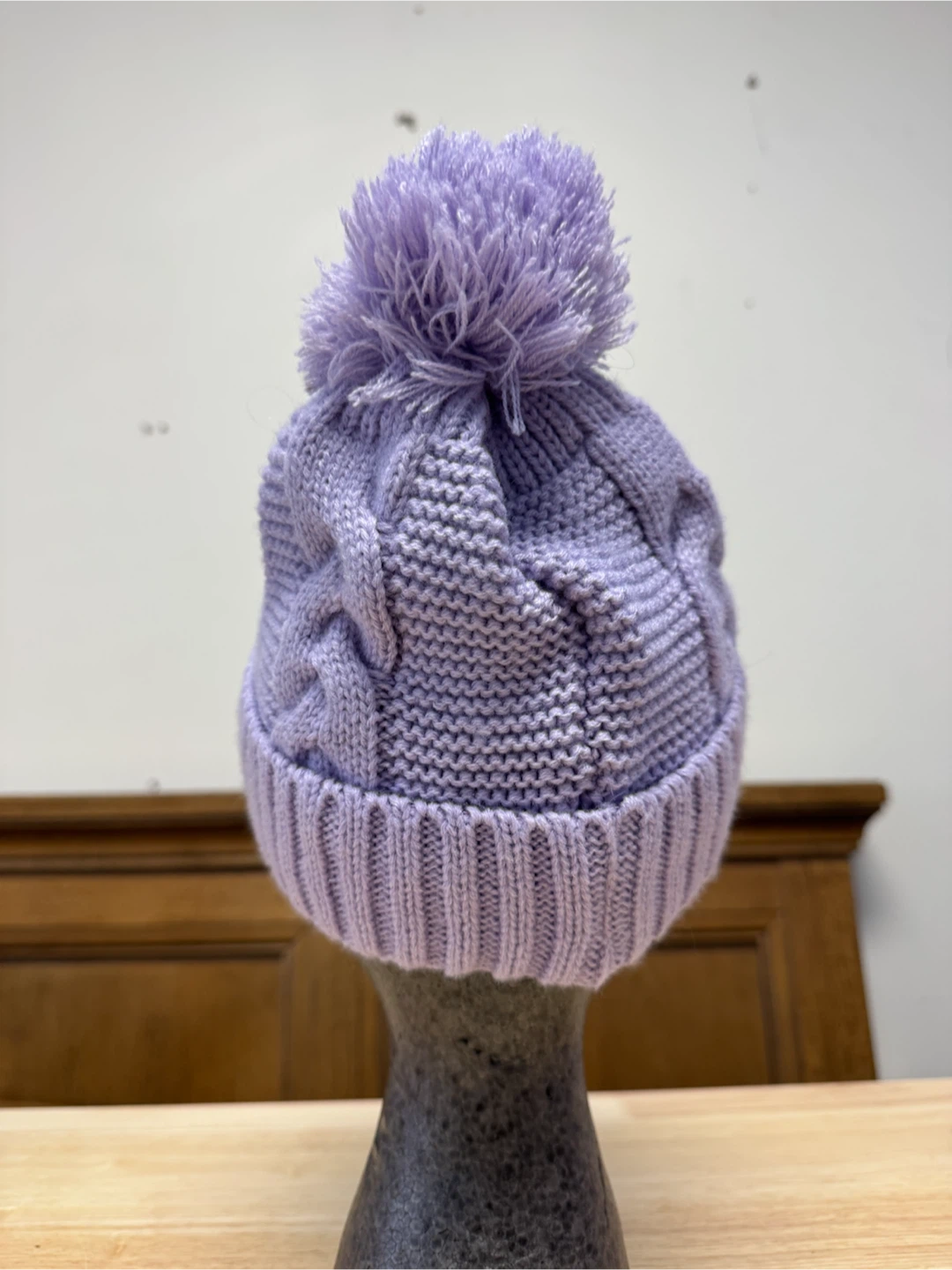Light Purple Knit Pom Pom Beanie - photo 4