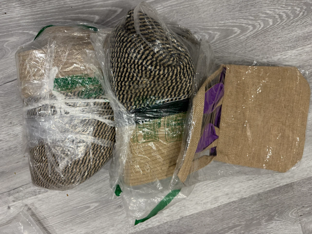Easter Burlap Bag and Storage Basket Set