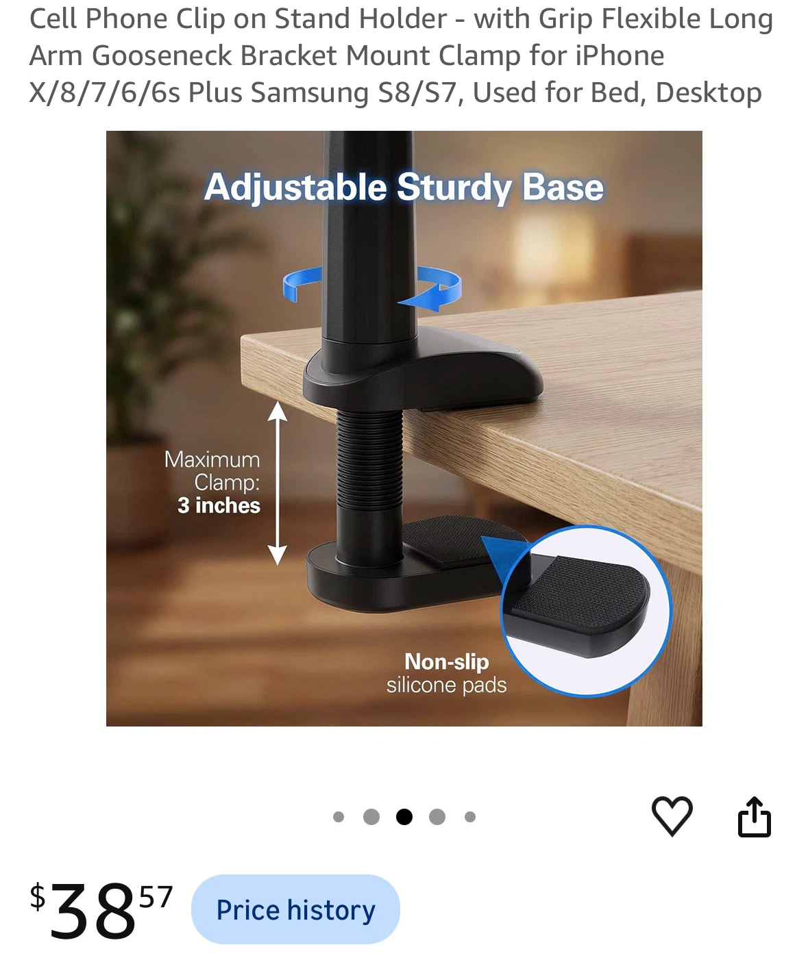 Flexible Gooseneck Cell Phone Holder Stand - photo 3