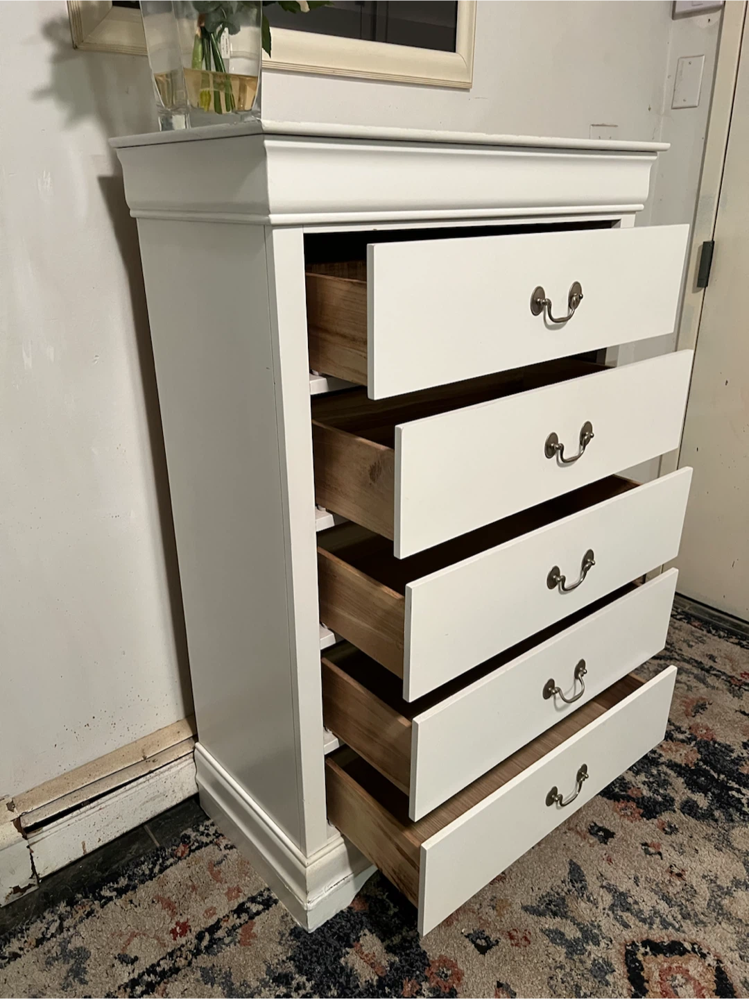 Five-Drawer Slim White Dresser - Delivery Extra - photo 2
