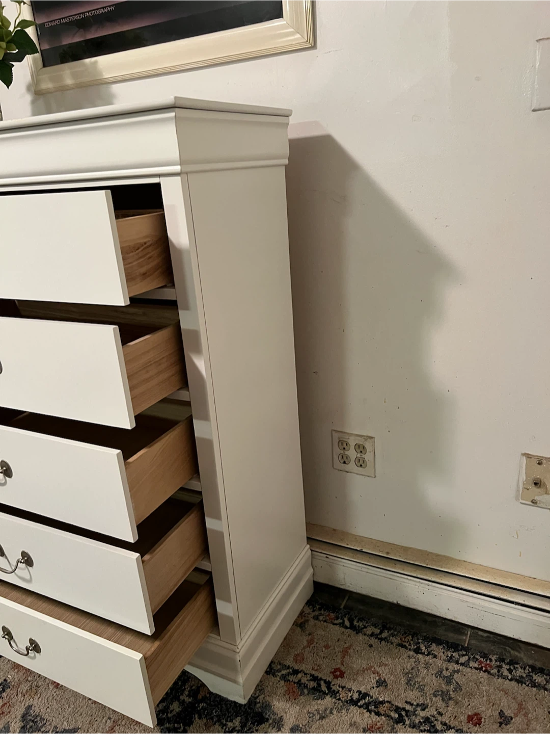 Five-Drawer Slim White Dresser - Delivery Extra - photo 3