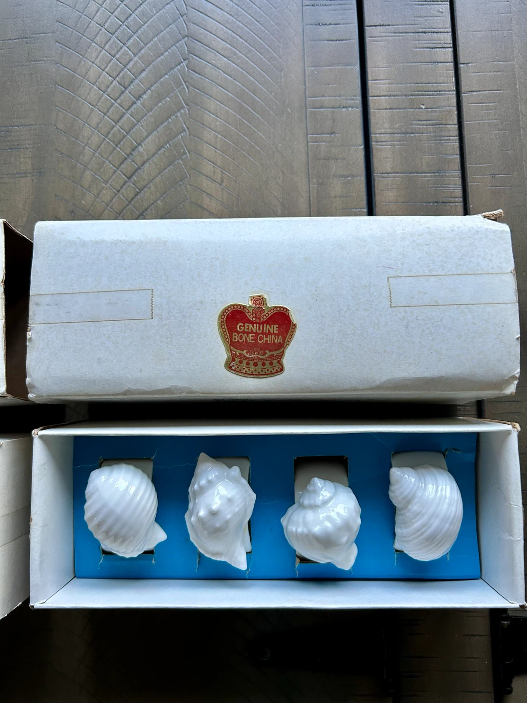 Set of 8 Genuine Bone China Conch Shell Napkin Rings - photo 2