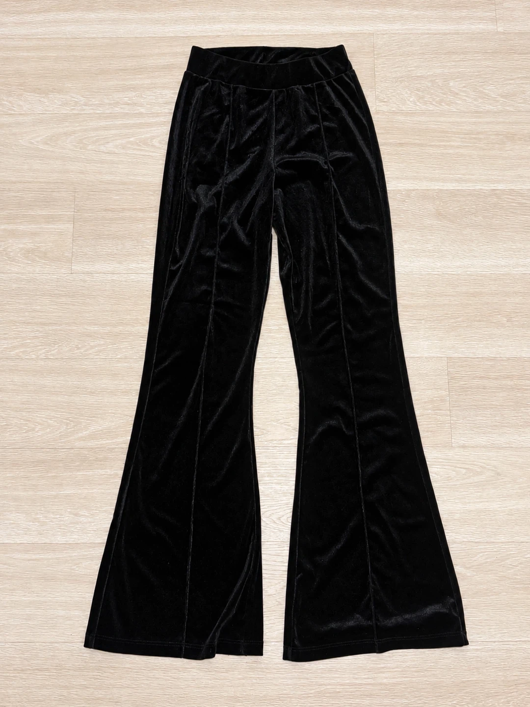 Black Velvet Flare Pants
