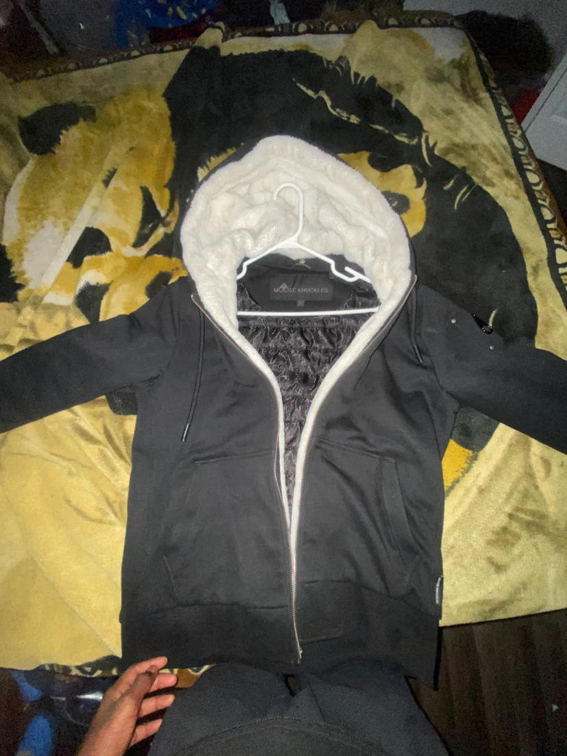 Moose Knuckles Black Zip-Up Hoodie - photo 3