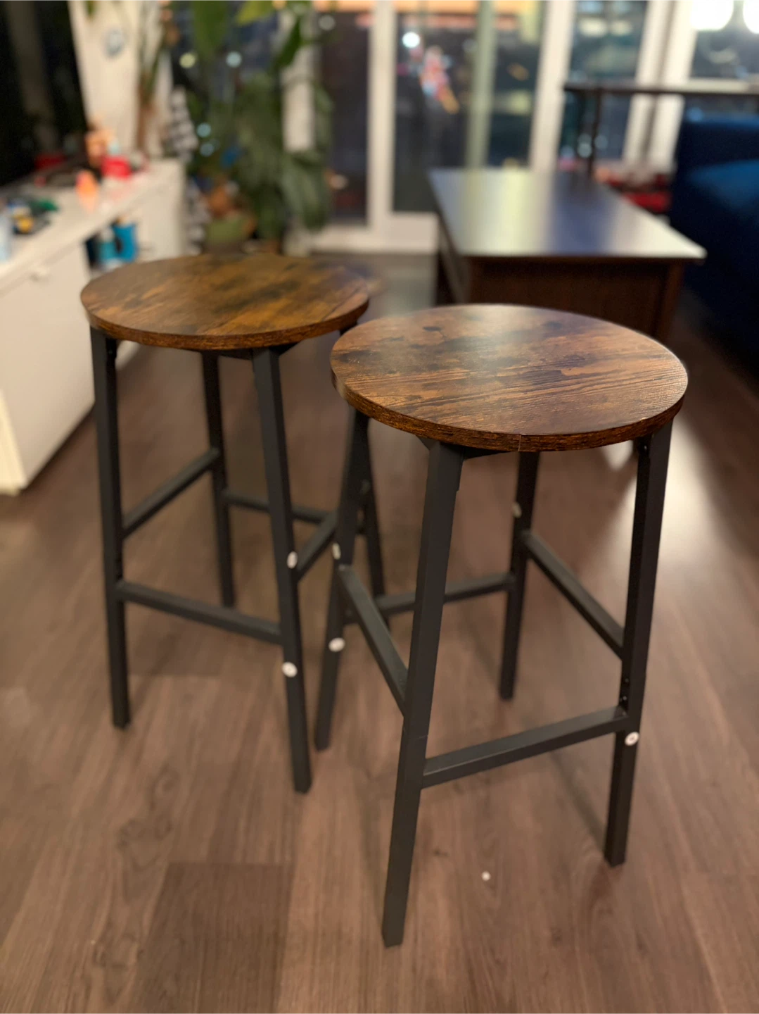 Set of 2 Industrial Bar Stools