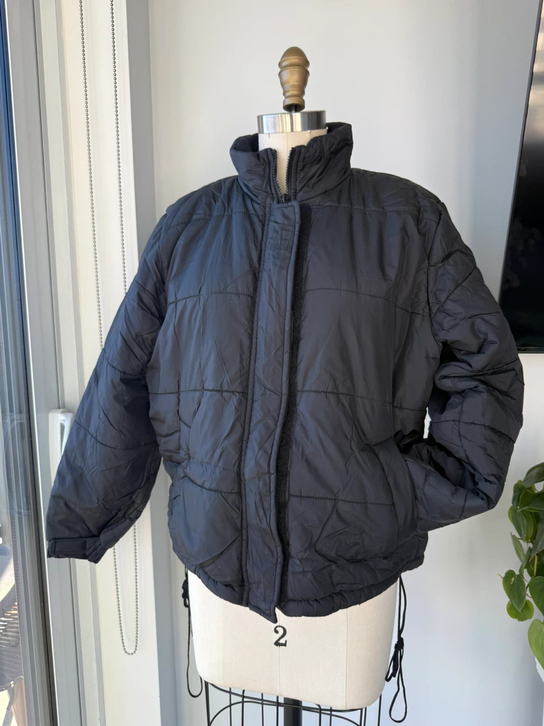 Jones New York Sport Petite P/S Black Quilted Jacket