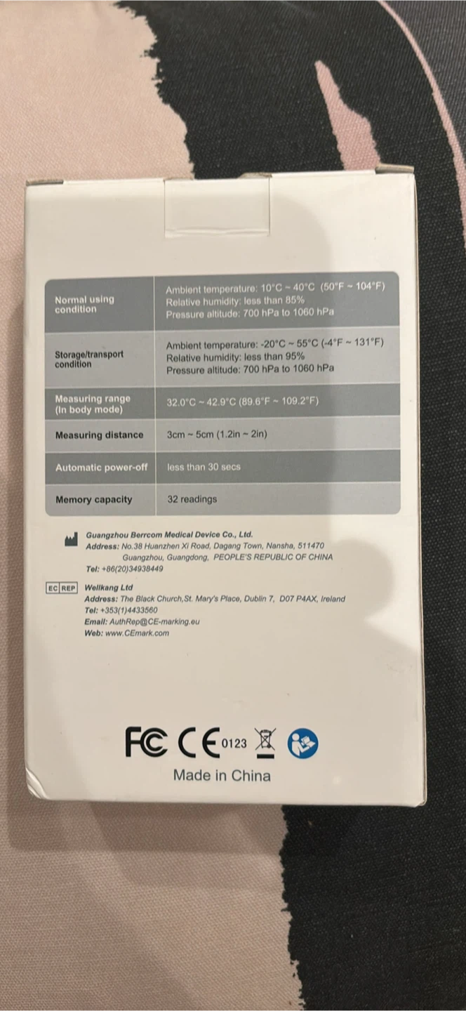 Sealed Non contact IR THERMOMETER MODEL 1XB-17B - photo 2