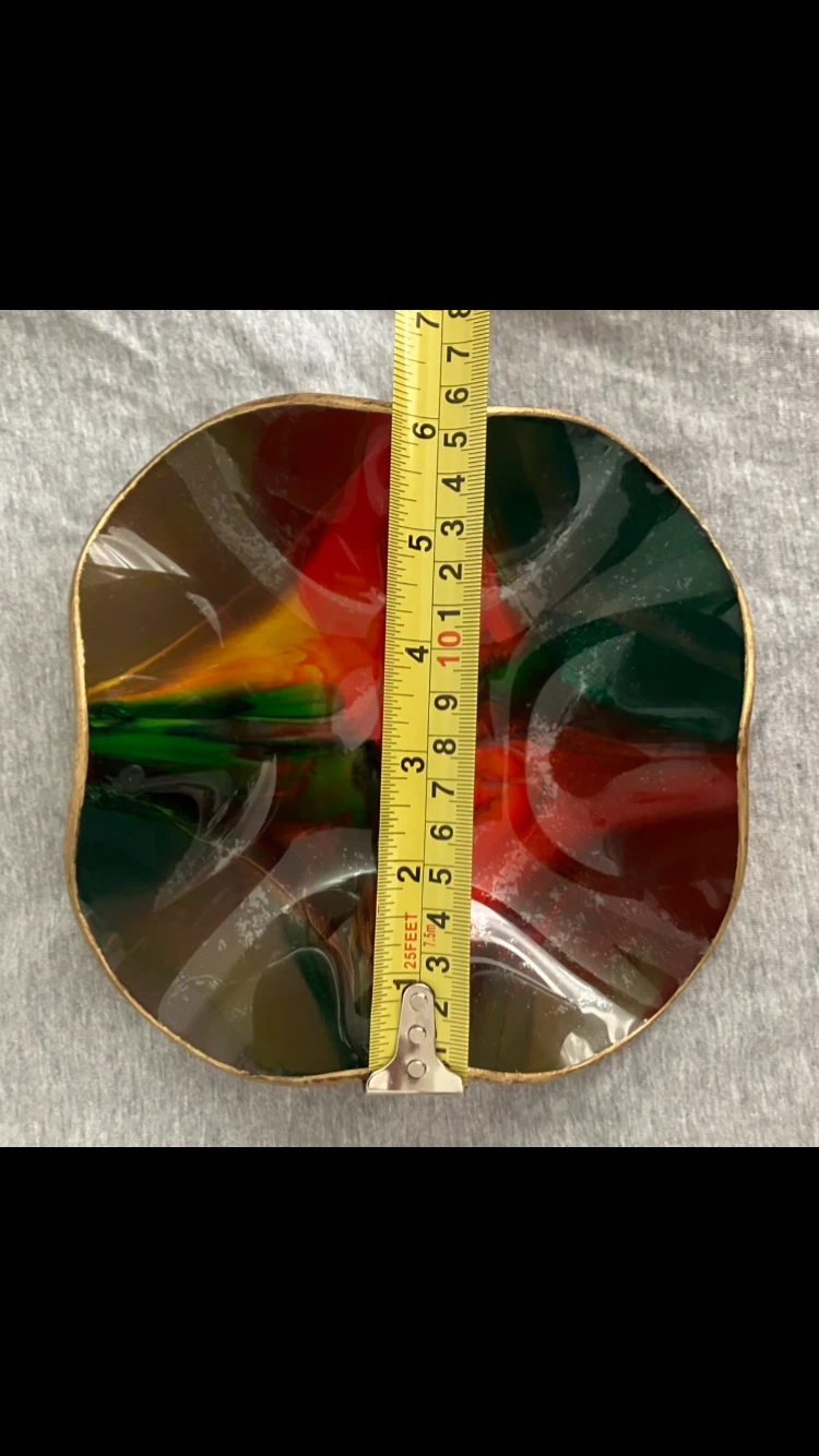 Vintage Mid-Century Seetusee Bowl Art Glass Dish❤️💚💛🧡🖤🇨🇦🍁 - photo 4