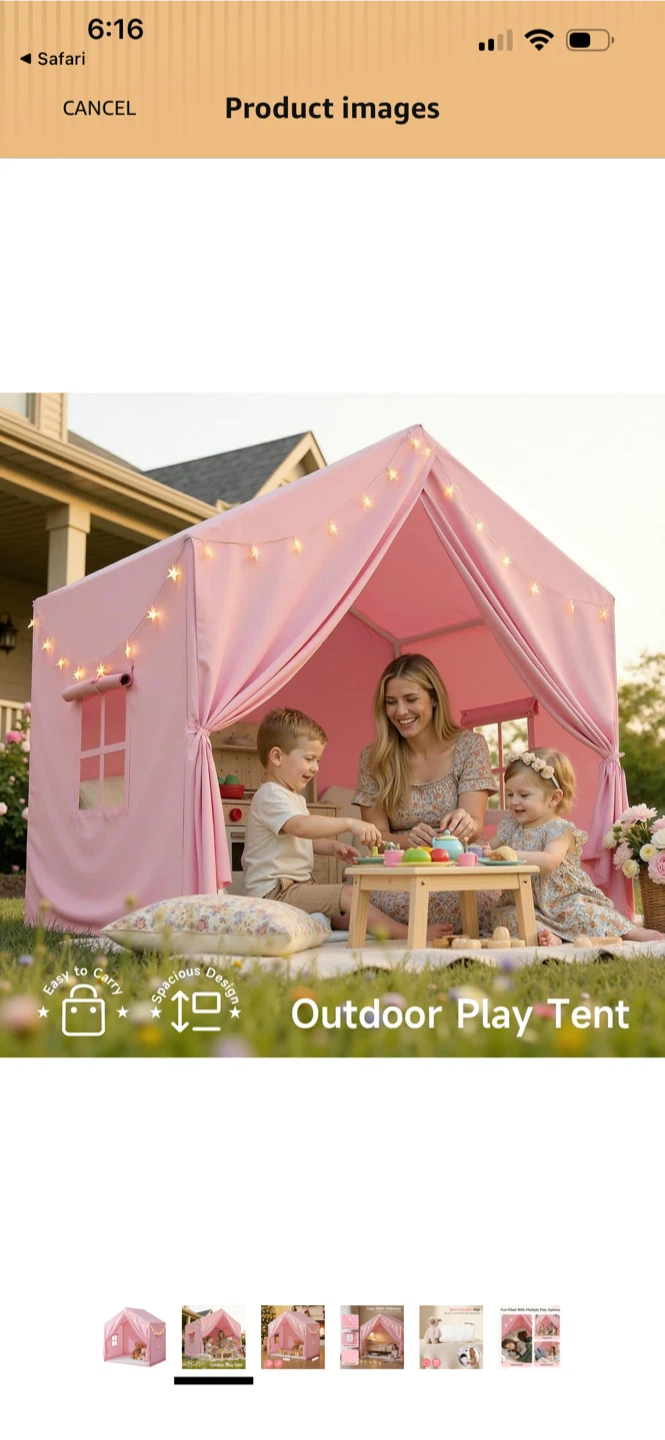 BNIB Sisticker Kids Play Tent Large Pink - photo 2