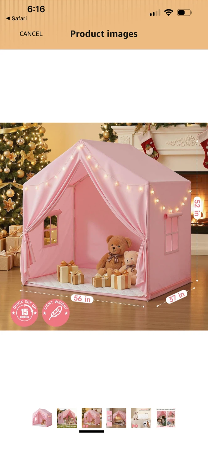 BNIB Sisticker Kids Play Tent Large Pink - photo 3