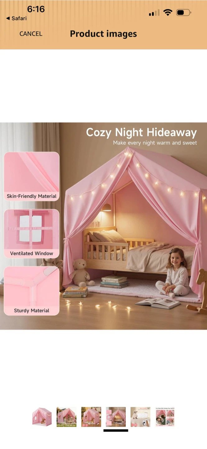 BNIB Sisticker Kids Play Tent Large Pink - photo 4