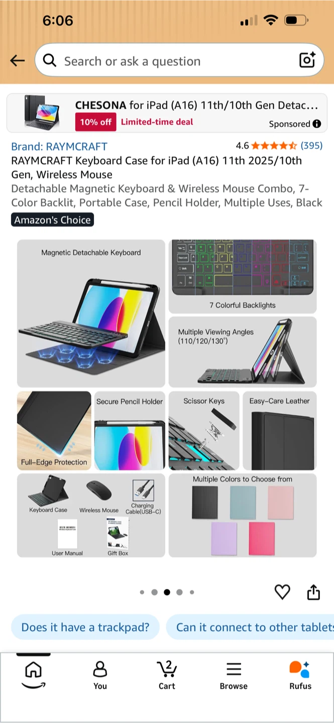 RAYMCRAFT iPad Keyboard Case and Mouse Combo - photo 3
