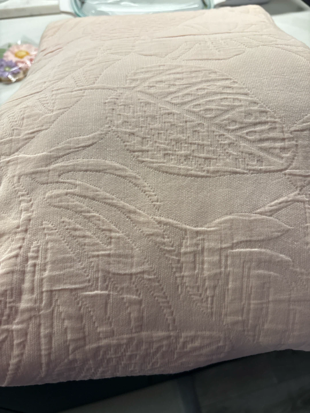 Koo Palm Matelasse Quilt Cover Set - Blush - photo 5