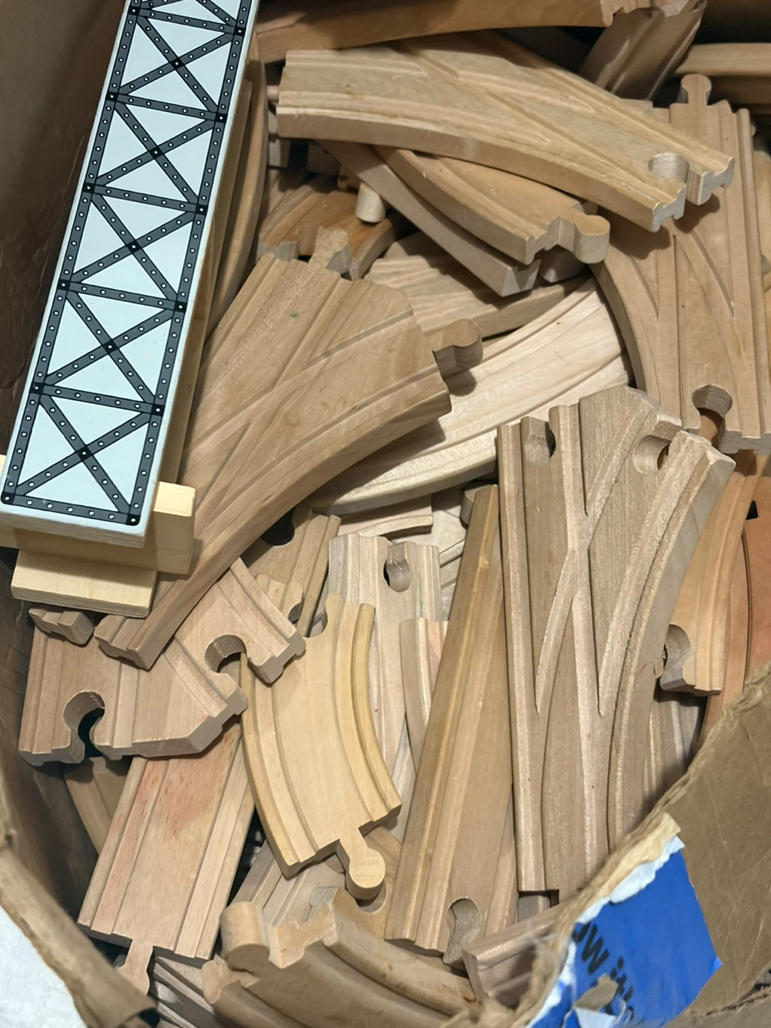 Wooden Toy Train Track Set
